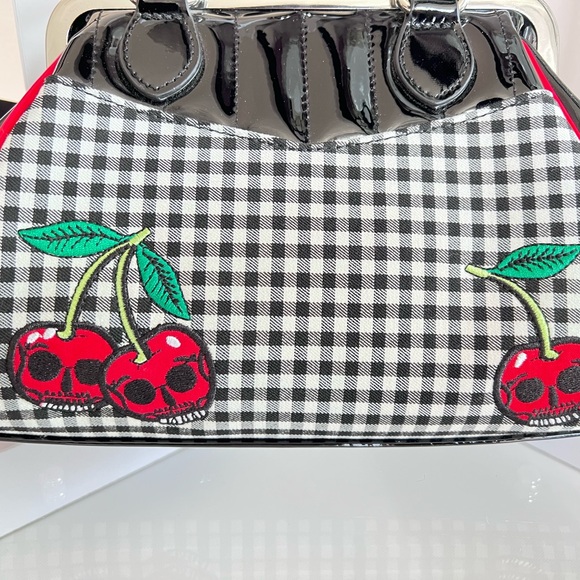 Gingham cherry skull purse - Picture 6 of 8